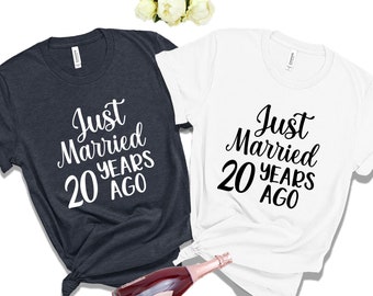20th wedding anniversary shirt, Just Married 20 Years Ago Shirt, Gift for 20 Years Wedding Anniversary Shirt, Married For 20 Years Shirt