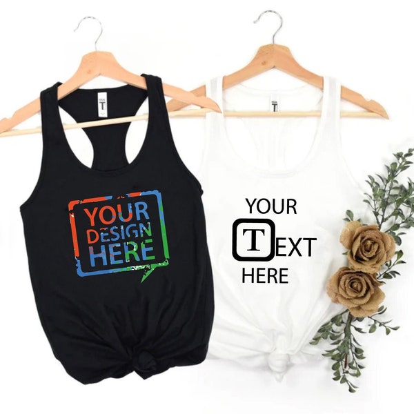 Custom Tank Top, Custom Text Tank, Bridal Party Tanks, Custom Design Shirt, Personalized Shirt, Unisex Custom Tank Tops, Business Logo Shirt