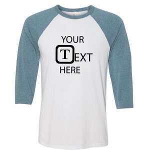 Custom Text 3/4 Sleeve Raglan Shirt, Custom Logo Raglan Shirt, Personalized Raglan Shirt, Custom Design Raglan, Youth Raglan, Toddler Raglan