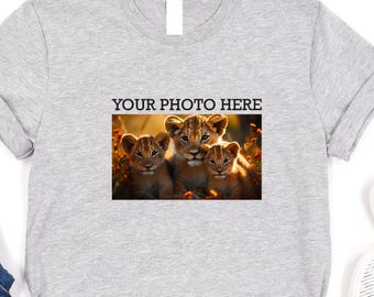 Custom  Photo Shirt, Custom Your Photo Shirt, Personalized Photo Shirt, Custom Text Shirt, Your Business Photo  Shirts, Team Logo Shirt,