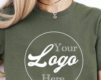 Custom Bell Canvas Your Logo Here T Shirt, Customizable Business T-Shirt, Custom Logo Shirts, Custom Logo Shirt, Personalized Bella T-Shirts
