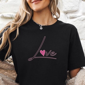 Love Heart T shirts, Valentine Love Shirt, Valentines Day Shirts, Gift For Girlfriend, Pin Love Heart Shirt, Valentine Gift Long Sleeve