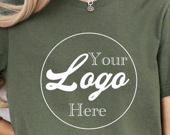 Custom Bell Canvas Your Logo Here T Shirt, Customizable Business T-Shirt, Custom Logo Shirts, Custom Logo Shirt, Personalized Bella T-Shirts