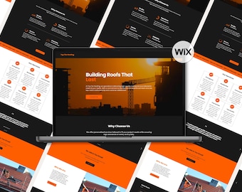 Roofing Construction Wix Website Template | Contractor Service Business Design