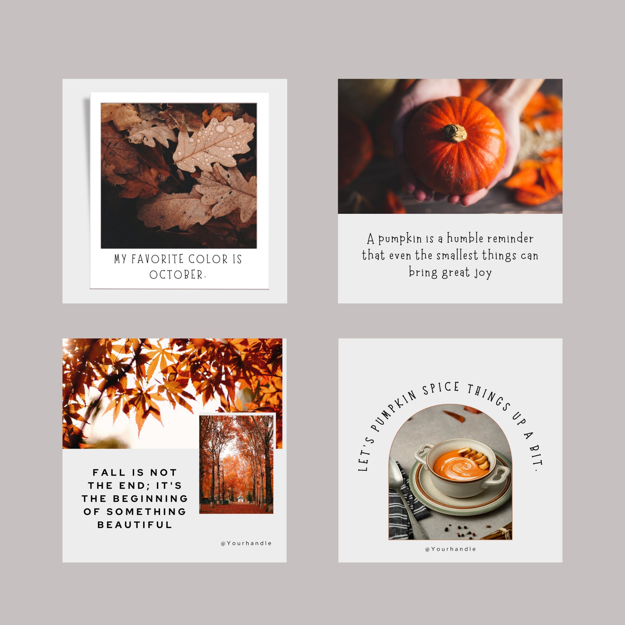 Autumn Instagram Post Templates: Fall Social Media (canva, 60 Posts) - Etsy