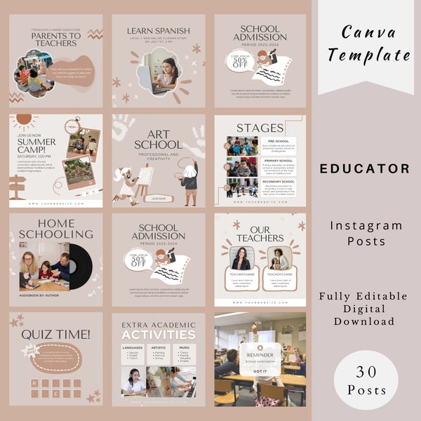 Education Instagram Posts, Canva Template, Early Childhood Education, After School Club, Kindergarten Social Media, Back to School Daycare