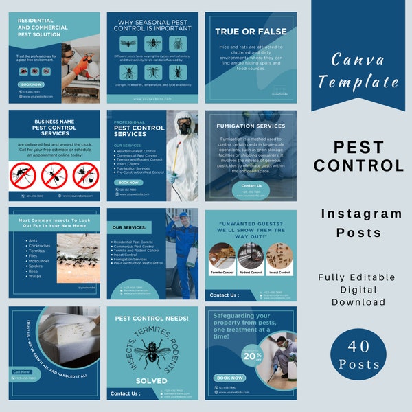 Pest Control Instagram Templates, Pest Control Social Media, Exterminator Instagram, Pest Control Business Marketing, Pest Control Facebook