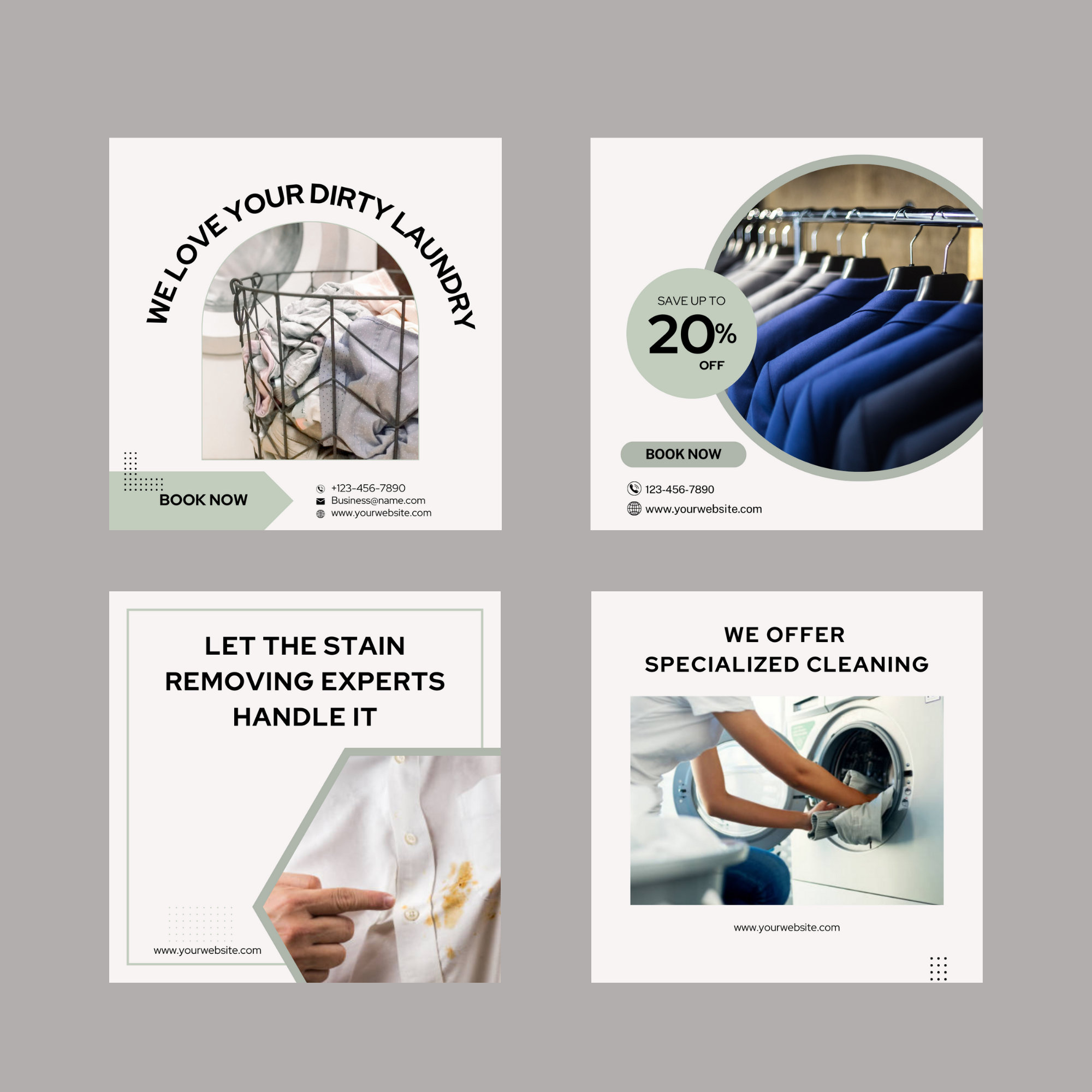 Laundry Service Instagram Post Template, Dry Cleaning Social Media