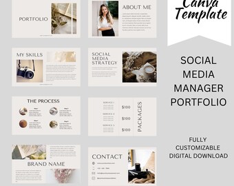 Sjabloon voor sociale media-strategie, klantstrategie voor sociale media, marketingvoorstel, sjabloon voor sociale media-manager, dienstverlener