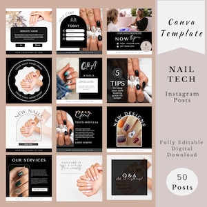 Nail Tech Social Media Template, Nail Tech Instagram Post and Stories, Nail Salon Instagram Post, Nail Technician post, Nail Artist Template