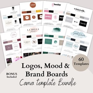 Brand Board Template, Logo Kit, Business Branding Template, Editable Brand Boards, DIY Logo Design, Mood Board Template, Branding Guidelines