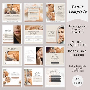 Botox and Filler template, Nurse Injector Instagram post, skincare Instagram, Esthetician Instagram Story Post, Beauty Skincare, MedSpa Post