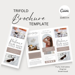 Editable Brochure Template, Trifold Template, Two Sided Trifold Brochure, Business Brochure, Printable Real Estate Coach Wedding Brochure