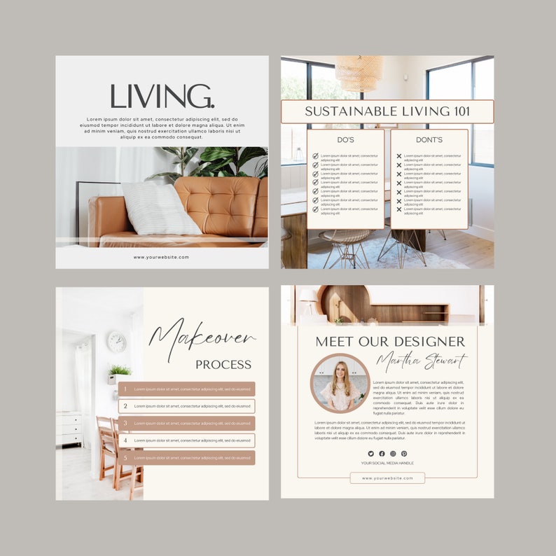 Interior Design Instagram Post Template | Interior Design IG Post ...
