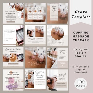 Cupping Therapy Social Media Post, Hijama Instagram Template, Cupping Massage Therapy Posts, Instagram Story, Hijama Engagement Posts