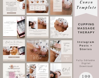 Cupping Therapy Social Media Post, Hijama Instagram-sjabloon, Cupping Massage Therapy Posts, Instagram Story, Hijama Engagement Posts