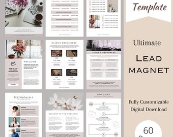 Lead Magnet Template, eBook Template, Email Marketing template, Lead Magnet Ideas, Canva, Coaches Template, Items Checklist Templates,