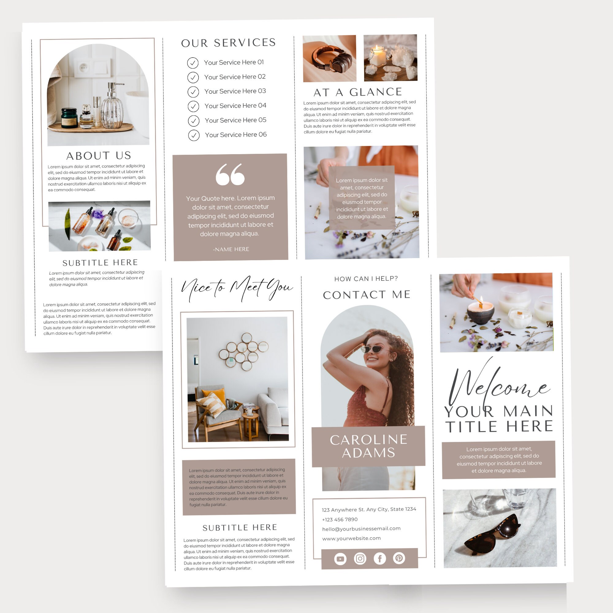 Editable Brochure Template, Trifold Template, Two Sided Trifold ...