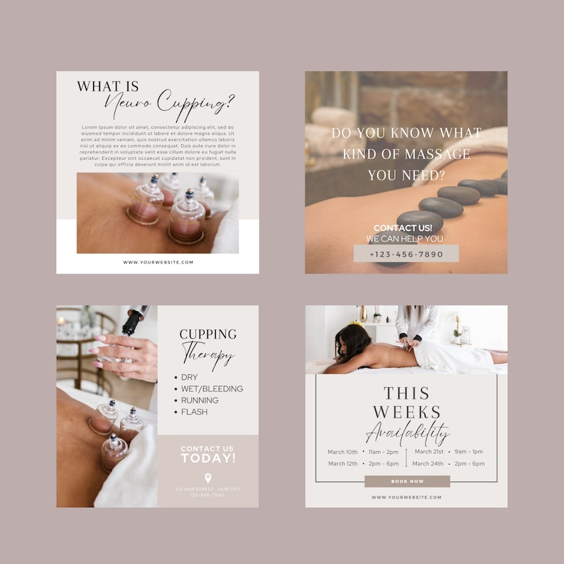Inlägg om koppningsterapi på sociala medier, hijama-mall för Instagram, inlägg om koppningsmassage, Instagram-story, inlägg om hijama-engagemang bild 3