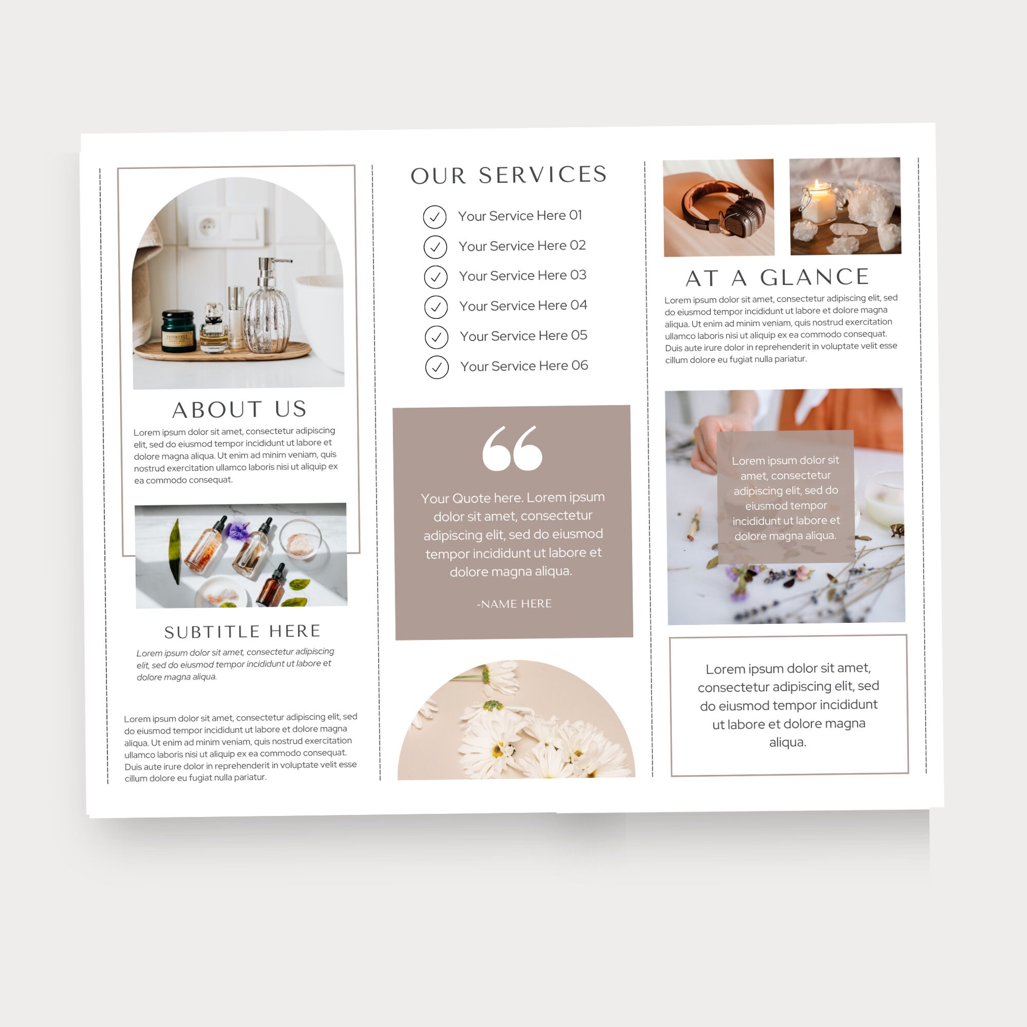 Editable Brochure Template, Trifold Template, Two Sided Trifold ...