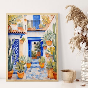 Cute & Warm Greek Village - Inspired Travel Artwork - A2, A3, A4 Sizes - Mediterranean Charm - Simple Holiday Memories - Sunny Santorini