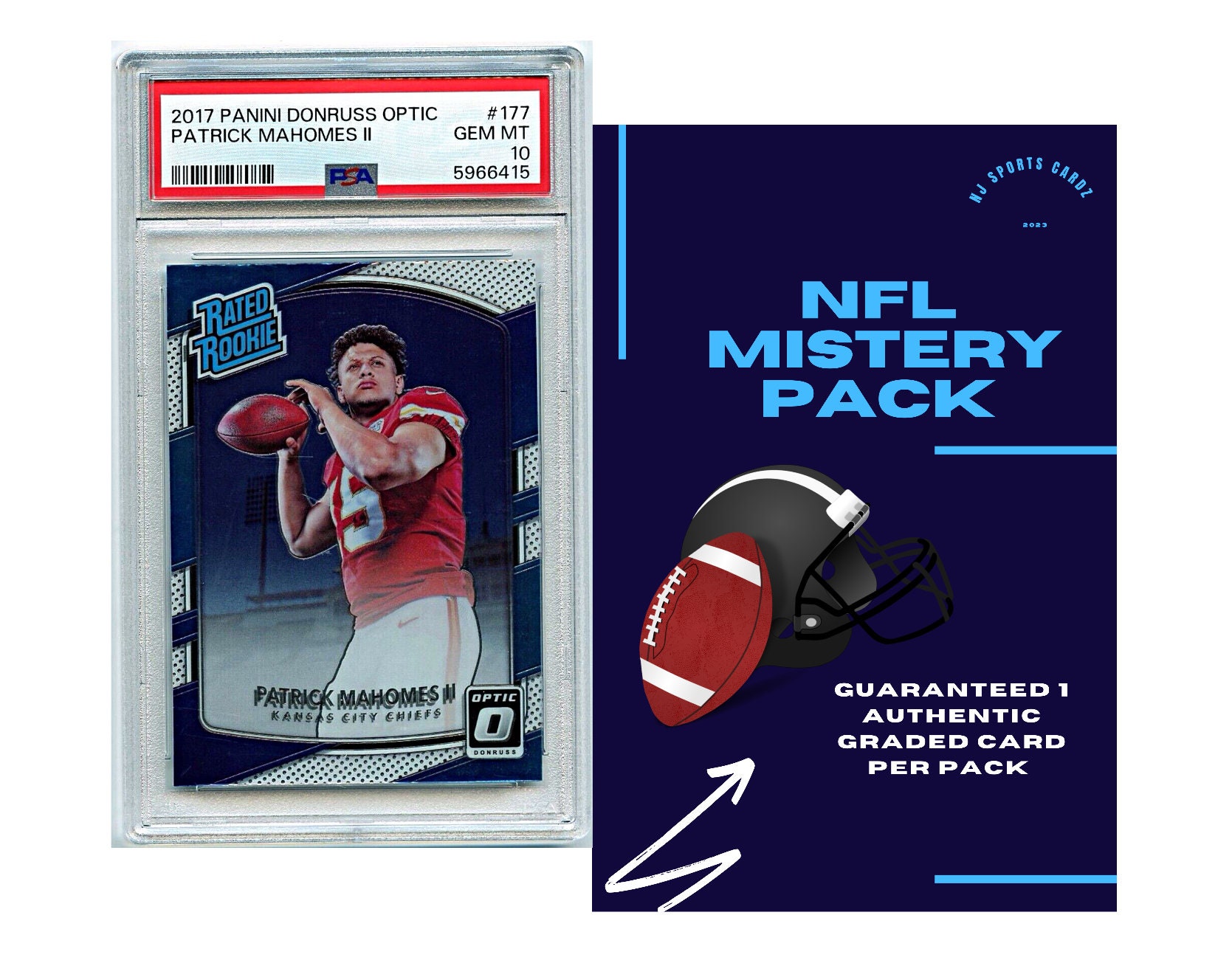 PSA Football Graded Card Mystery Pack 1 PSA Graded Football Card Grade