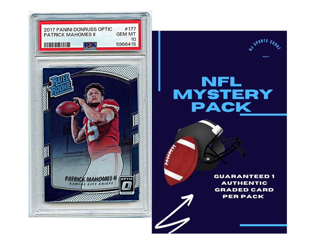 PSA Graded Football Card Mystery Pack: Grade 8+ Guaranteed - Etsy