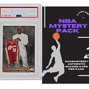 PSA Basketball Graded Card Mystery Pack | 1 PSA Graded Basketball Card | Grau 7+ garantido | Contém 1 Rookie, Legend ou Star graduado