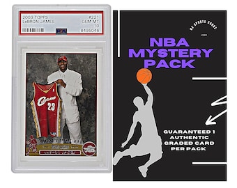 PSA Graded Basketball Card Mystery Pack: Guaranteed Grade 7+ Rookie, Legend, or Star