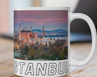 Istanbul Coffee Mug, Istanbul Skyline Mug, Istanbul Turkey Souvenir Cup