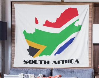 Südafrika Flagge Karte Wandteppich, Südafrika Wandbehang