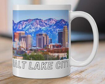 Salt Lake City Skyline Mug, Utah Coffee Mug, SLC Souvenir Gift