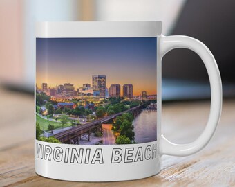 Virginia Beach Skyline Becher, Virginia Beach VA Kaffeetasse, Küsten Virginia Geschenk