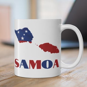 Samoa Flag Mug, Map of Samoa Mug, Samoan Flag Mug, Samoa Coffee Mug, Samoa Map Print, Samoa Travel Gift, Samoan Mug, Samoan Gift