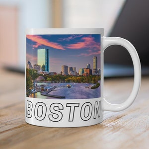 Boston Skyline Mug, Boston Coffee Mug, Trendy Boston Mug, Boston Travel Gift Boston Massachusetts Mug, Cute Boston Gift, New England Mug