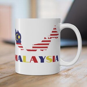 Malaysia Flag Mug, Map of Malaysia Mug, Malaysian Flag Mug, Malaysia Coffee Mug, Malaysia Map Print, Malaysia Travel Gift, Malaysian Mug