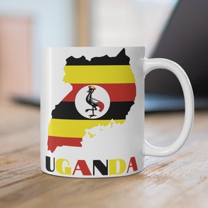 Uganda Flag Mug, Map of Uganda Mug, Ugandan Flag Mug, Uganda Coffee Mug, Uganda Map Print, Uganda Travel Gift, Uganda Map Print, Uganda Gift