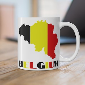 Mok Belgische vlag, mok kaart van België, mok Belgische vlag, mok Belgische vlag, koffiemok België, kaart afdrukken België, reiscadeau België, cadeau België kaart afdrukken