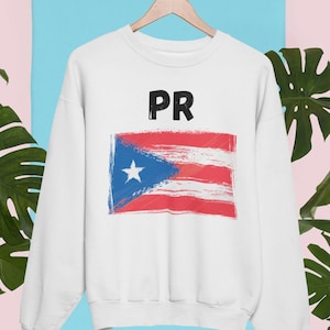 Puerto Rican Flag Sweatshirt, Puerto Rico Crewneck, Unisex Puerto Rican Clothing, Puerto Rico Travel Gift, Gift for Puerto Rican