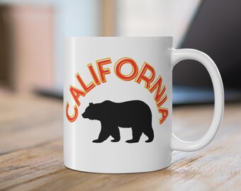 Kalifornischer Bär Kaffeetasse, Cali Naturliebhaber Becher, Kalifornien Souvenir Tasse