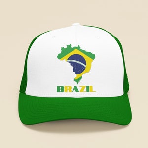ブラジル国旗、ブラジルの地図、ブラジルの帽子、ブラジルのトラッカーハット、ブラジルの帽子、ブラジルのキャップ、ブラジルのギフト、ブラジルのギフト、ブラジル旅行のギフトのアイデア