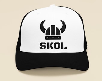 Sombrero de camionero vikingo Skol, sombrero de casco vikingo, gorra de papá nórdico, regalo vikingo