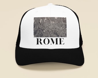 Rome Italy Trucker Hat, Rome City Map Hat, Rome Travel Gift
