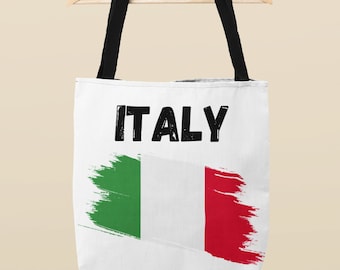 Bolso de mano con la bandera de Italia, bolso de viaje italiano, bolsa de la compra italiana
