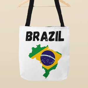 Brazil Tote Bag, Brazilian Tote Bag, Brazil Gift Bag, Personalized Bag Gift for Brazilian, Brazil Travel Bag, Beach Bag