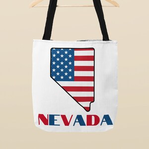 Sac cabas Nevada drapeau américain, sac Nevada patriotique, sac de voyage Nevada drapeau USA, cabas carte du Nevada, cadeau Nevada, sac fourre-tout carte NV, cadeau NV