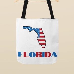 Draagtas Amerikaanse vlag Florida, draagtas patriottische Florida, reistas Florida vlag VS vlag, draagtas kaart Florida, draagtas Florida, cadeau Florida, strandtas Florida