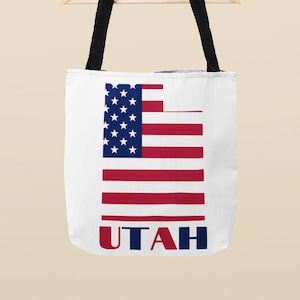 Sac cabas Utah drapeau américain, sac Utah patriotique, sac de voyage Utah drapeau USA, sac cabas carte de l'Utah, cadeau Utah, sac Utah Beach, sac carte Utah
