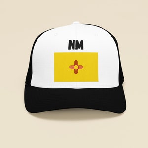 New Mexico Flag Hat, New Mexico Dad Hat, New Mexico Trucker Hat, NM Flag Hat, New Mexico Gifts, Albuquerque Gifts, Santa Fe Gifts, NM Hat