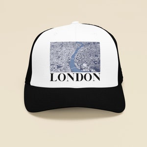 Chapéu do mapa da cidade de Londres, chapéu do pai de Londres, chapéu do camionista de Londres, chapéu do pai do Reino Unido, chapéu do camionista do Reino Unido, presentes do pai britânico, chapéu do pai da Inglaterra, presentes do mapa de Londres